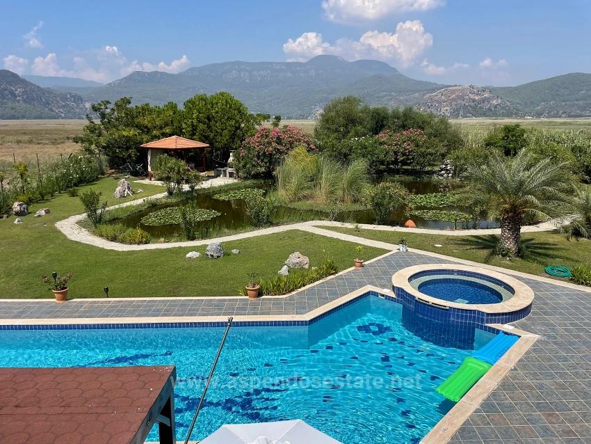 Luxury 4+1 Villa For Sale On A 7000M2 Plot With Dalyan Iztuzu Beach View