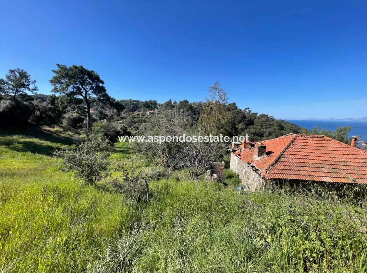 Village House For Sale In 4,400M2 Land With Full Sea View In Gökbel